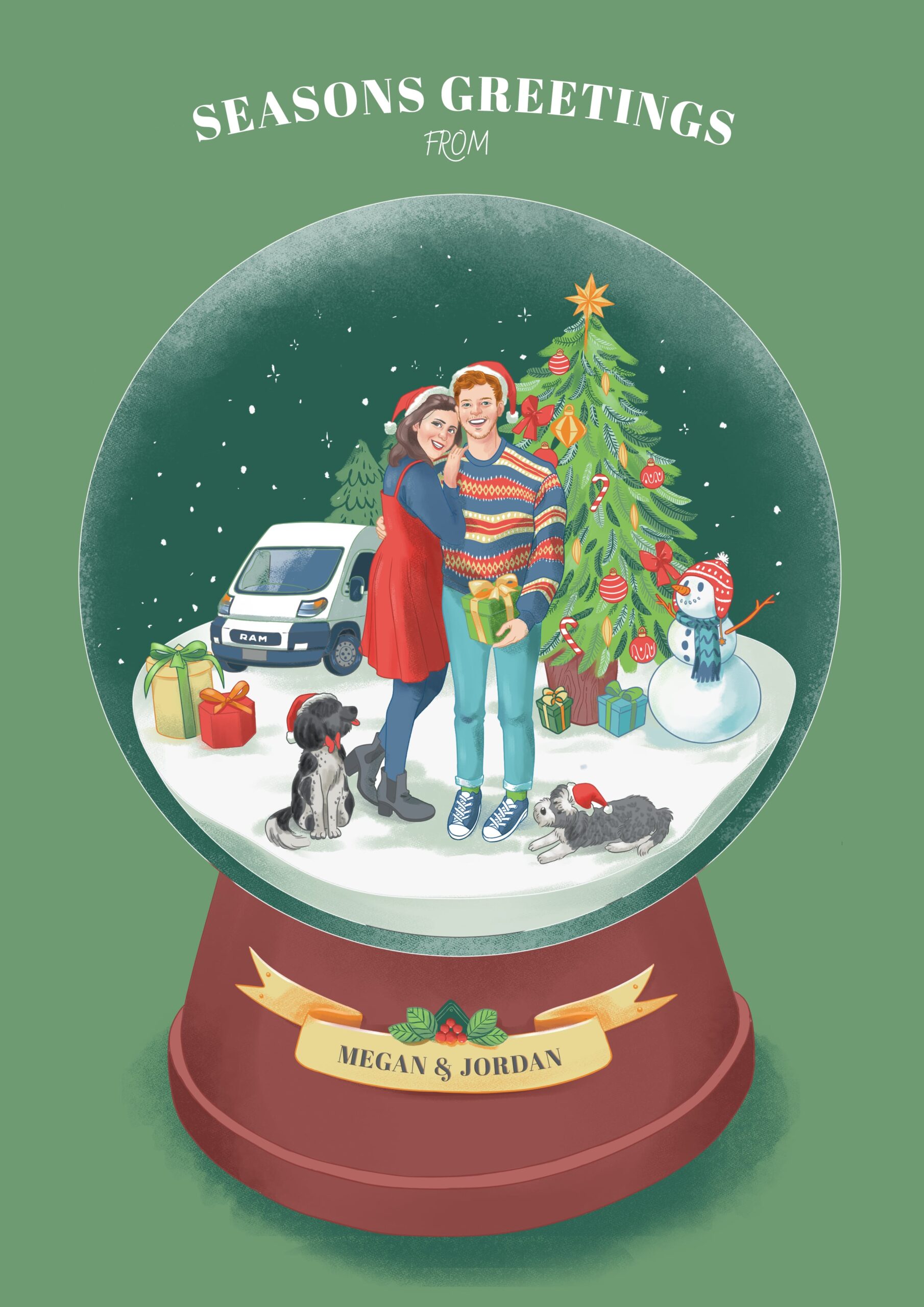 [Illustration] Christmas couple illustration for Megan