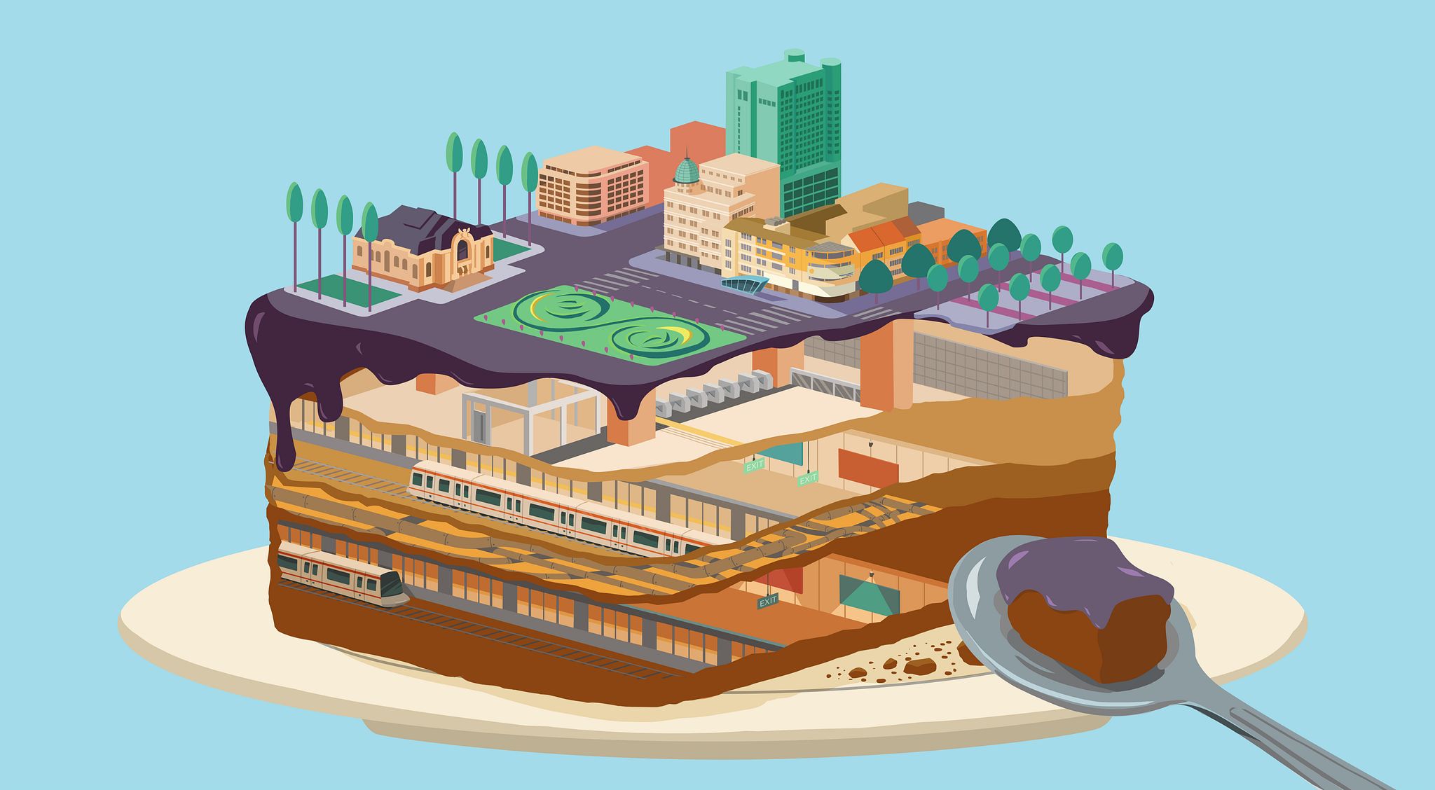 [Illustration] Saigoneer ” Saigon’s metro station”